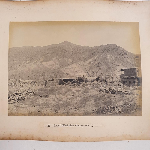 541 - An album of late 19th century monochrome photographs, the Tochi Valley Expedition, the inside front ... 