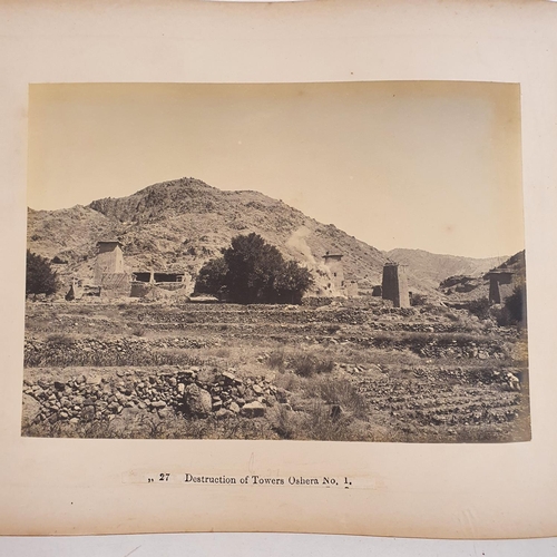 541 - An album of late 19th century monochrome photographs, the Tochi Valley Expedition, the inside front ... 