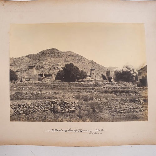 541 - An album of late 19th century monochrome photographs, the Tochi Valley Expedition, the inside front ... 