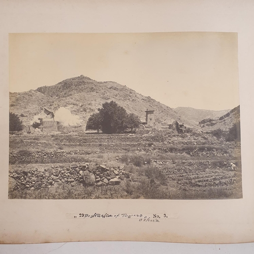 541 - An album of late 19th century monochrome photographs, the Tochi Valley Expedition, the inside front ... 