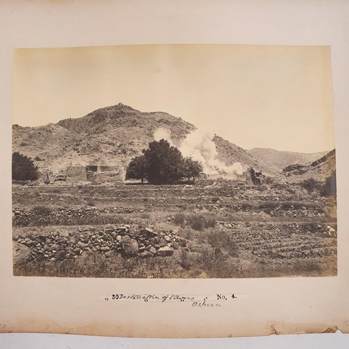 541 - An album of late 19th century monochrome photographs, the Tochi Valley Expedition, the inside front ... 