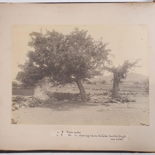 541 - An album of late 19th century monochrome photographs, the Tochi Valley Expedition, the inside front ... 