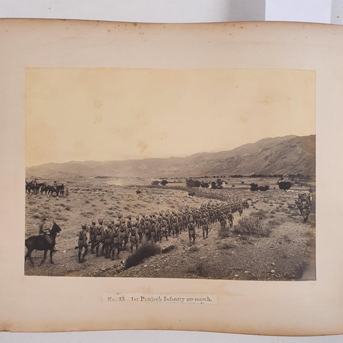 541 - An album of late 19th century monochrome photographs, the Tochi Valley Expedition, the inside front ... 