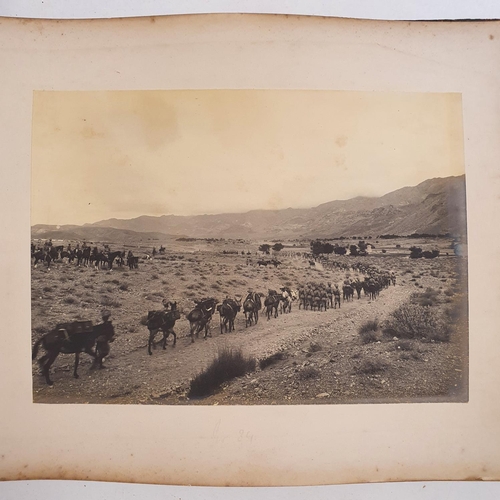 541 - An album of late 19th century monochrome photographs, the Tochi Valley Expedition, the inside front ... 