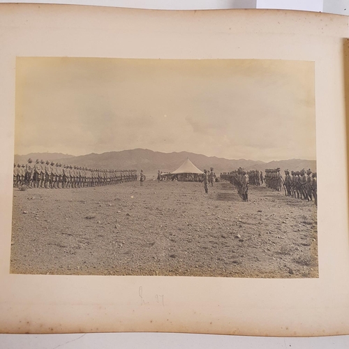 541 - An album of late 19th century monochrome photographs, the Tochi Valley Expedition, the inside front ... 