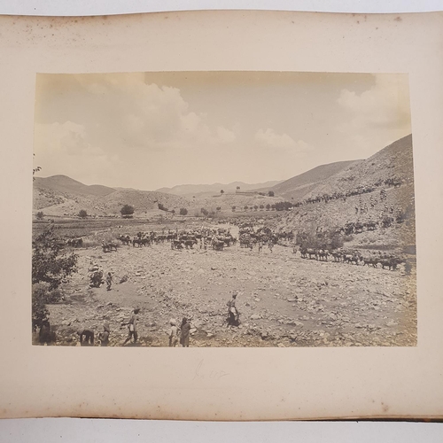 541 - An album of late 19th century monochrome photographs, the Tochi Valley Expedition, the inside front ... 