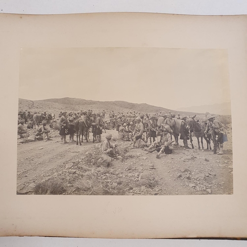 541 - An album of late 19th century monochrome photographs, the Tochi Valley Expedition, the inside front ... 