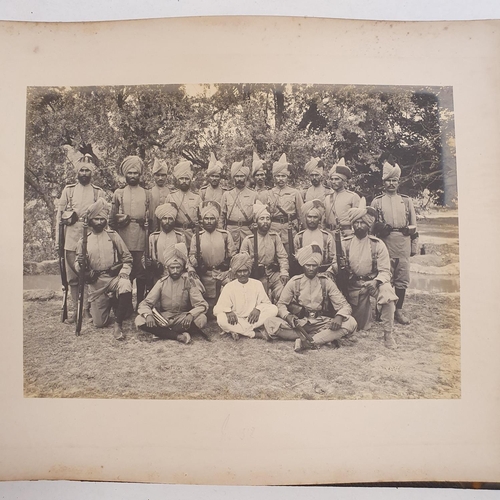 541 - An album of late 19th century monochrome photographs, the Tochi Valley Expedition, the inside front ... 