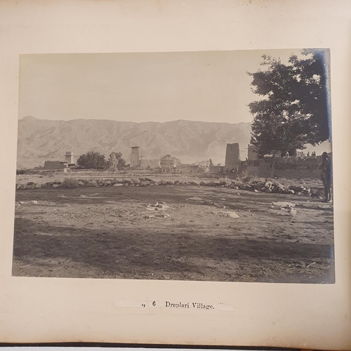 541 - An album of late 19th century monochrome photographs, the Tochi Valley Expedition, the inside front ... 