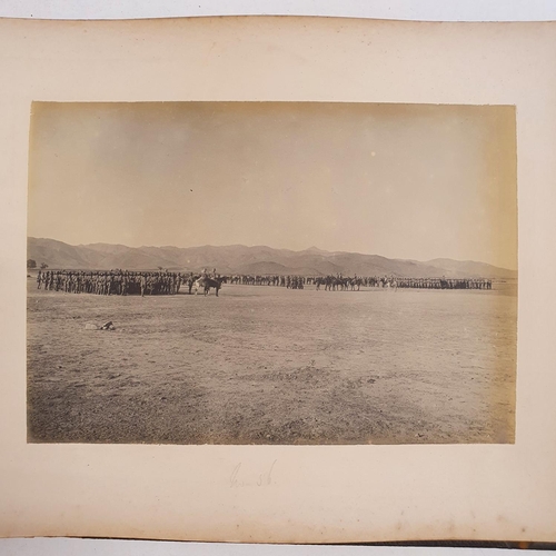 541 - An album of late 19th century monochrome photographs, the Tochi Valley Expedition, the inside front ... 