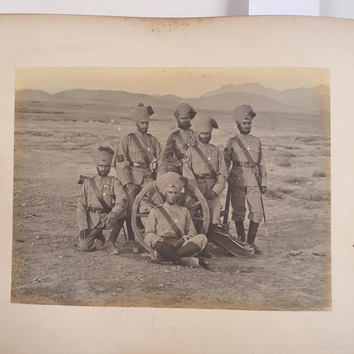 541 - An album of late 19th century monochrome photographs, the Tochi Valley Expedition, the inside front ... 