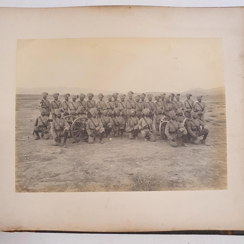 541 - An album of late 19th century monochrome photographs, the Tochi Valley Expedition, the inside front ... 