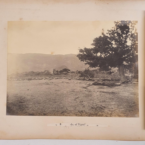 541 - An album of late 19th century monochrome photographs, the Tochi Valley Expedition, the inside front ... 