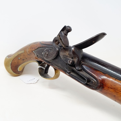 552 - A George III Tower flintlock pistol, the 30.5 cm barrel having a breech with proof stamps, the lock ... 