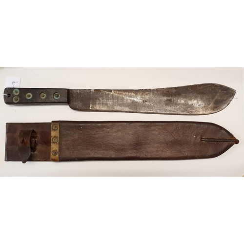 573 - A WWII period British Army Martindale pattern machete, the blade stamped with a British Broad Arrow ... 