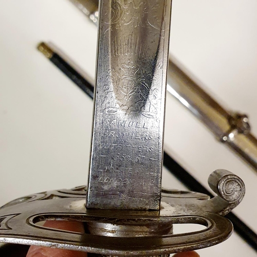 575 - A Light Infantry sword, the blade marked Samuel Brothers Outfitters 65 & 67 Ludgate Hill, London, wi... 