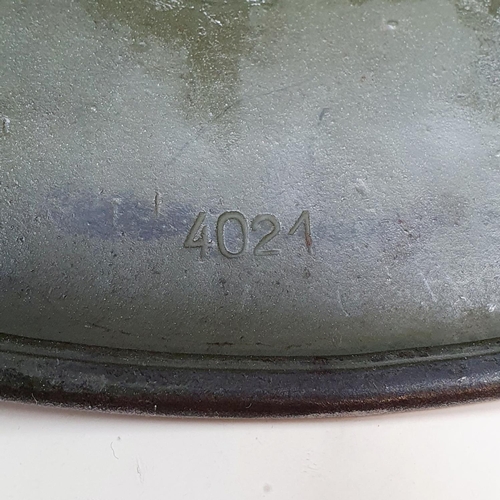 578 - A German WWII era M1935 Heer double decal helmet, the liner band is date 1938 and is a size 58, the ... 