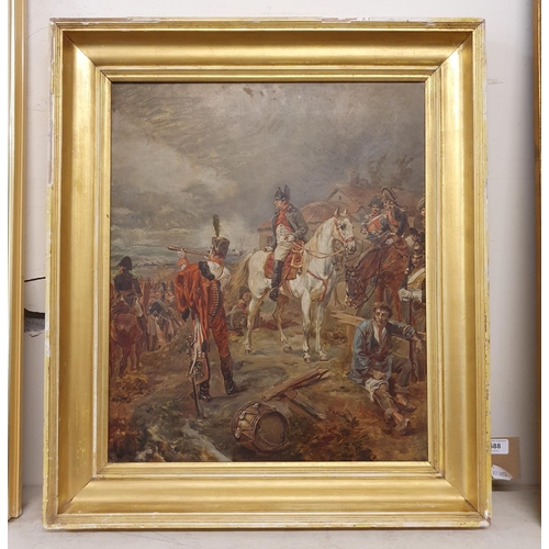 588 - Attributed to Ernest Crofts (British 1847-1911), Napoleon on a battleground, oil on canvas, 53 x 44 ... 