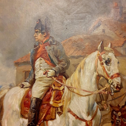 588 - Attributed to Ernest Crofts (British 1847-1911), Napoleon on a battleground, oil on canvas, 53 x 44 ... 