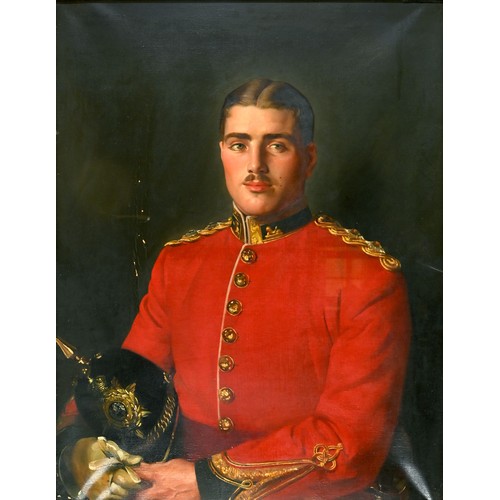 585 - Margaret Lindsay Williams, a half length portrait of Capt Cecil Avery Baker MC, oil on canvas, inscr... 