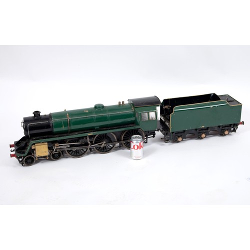 356 - A 3 1/2 inch live steam 4-6-0 locomotive and tender, in green and black livery, approx. 124 cm long ... 