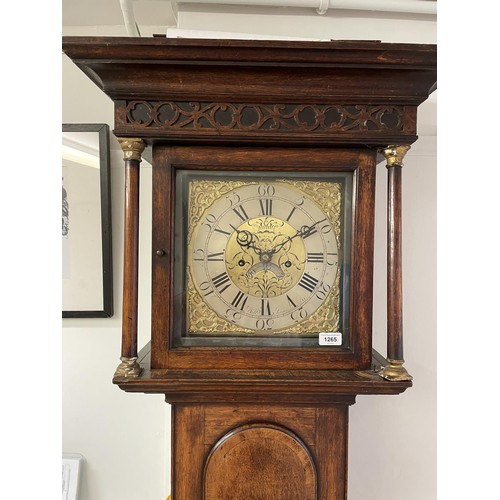 1265 - A longcase clock, the brass dial signed Will Snow, with a silvered chapter ring and a date aperture,... 