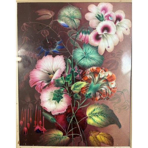 643 - A 19th century painted porcelain plaque, Still Life with Flowers, 22 x 17.5 cm, and another, J Frome... 