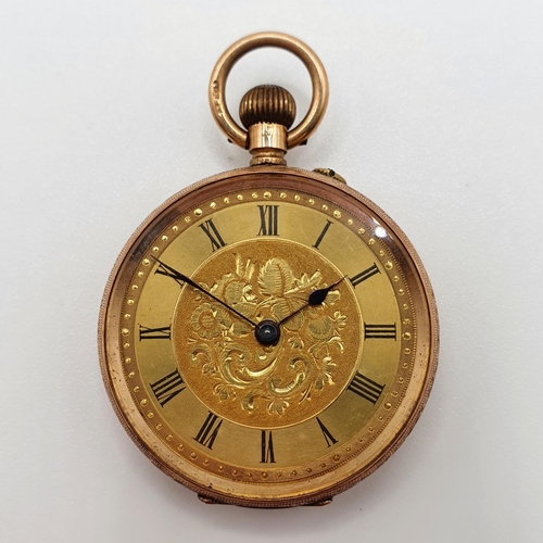 245 - A ladies 12ct gold open pocket watch