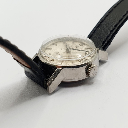 247 - A ladies stainless steel Omega automatic wristwatch, on a later leather strap