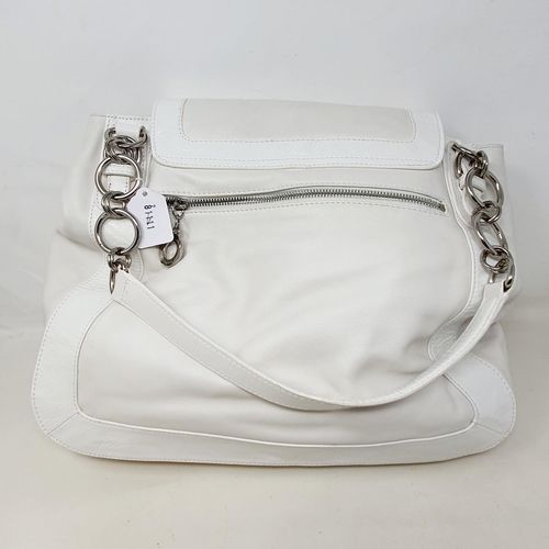 677 - A Jaeger of London white leather handbag and cover, a Ri2K black leather handbag and cover, a Ri2K w... 