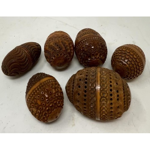 769 - Six carved coquilla nuts (6)