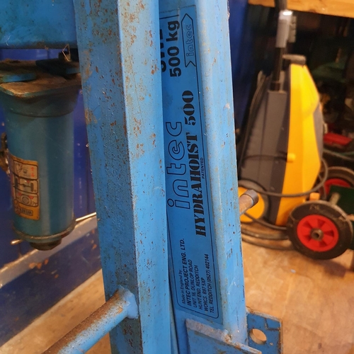 503 - An Intec Hydrahoist 500kg blue painted engine hoist
Note: From a deceased estate, being sold without... 