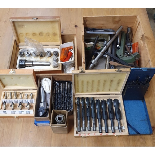 504 - A group of assorted drill bits and other tools (box)  
Note: From a deceased estate, being sold with... 