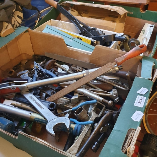 514 - Assorted hand and other tools (2 boxes)  Note: From a deceased estate, being sold without reserve