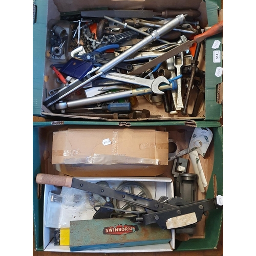 514 - Assorted hand and other tools (2 boxes)  Note: From a deceased estate, being sold without reserve