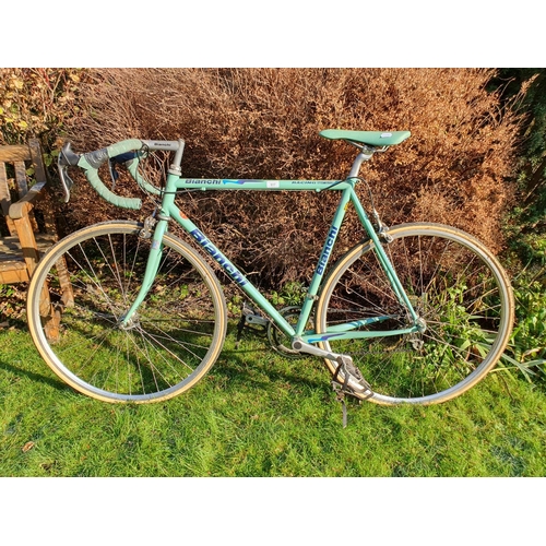 A Bianchi Racing Sprint bicycle painted green Note From a deceased estate being sold without res