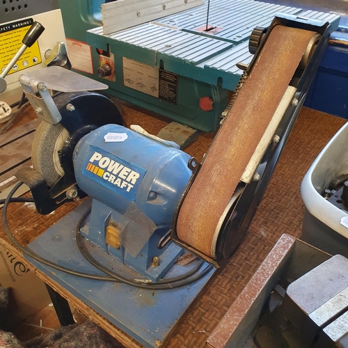 534 - A Naerok 12 inch variable speed band saw, an Axminster micro-drill, and a Power Craft belt sander/gr... 