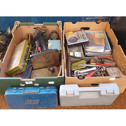 538 - Assorted hand and other tools (2 boxes)