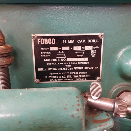 543 - A Fobco Universal 16 mm pillar drill, with an associated stand