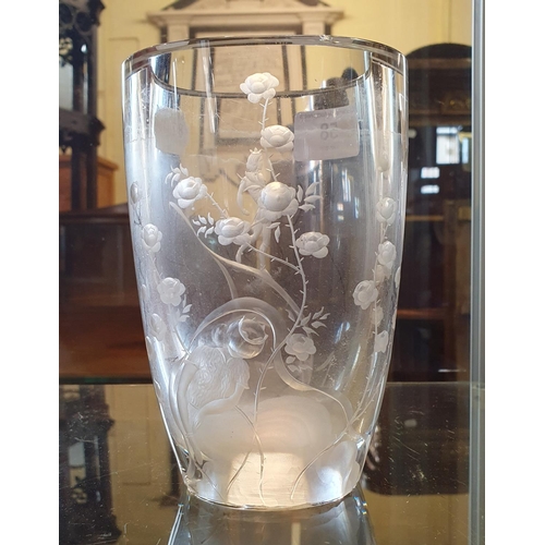 58 - A Scandinavian cut glass vase, 16 cm high