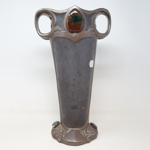 66 - A Bretby Art Nouveau style vase, 36 cm high