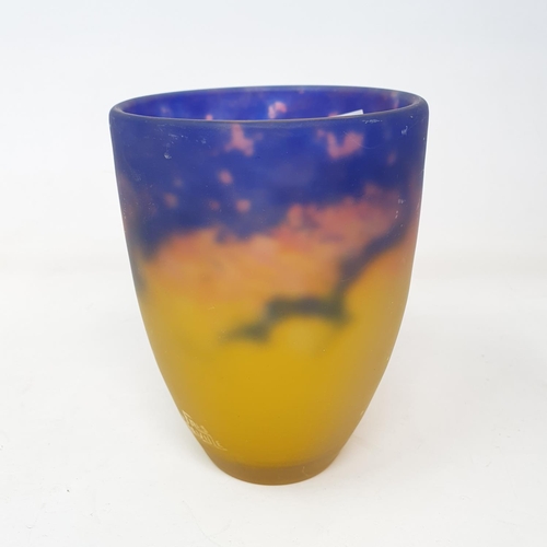 88 - A Mulie Freres Art glass vase, 14 cm high