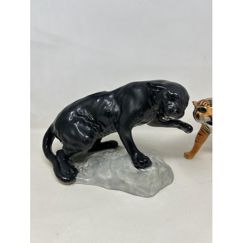 790 - A Beswick puma, 14 cm high, and a tiger (2)