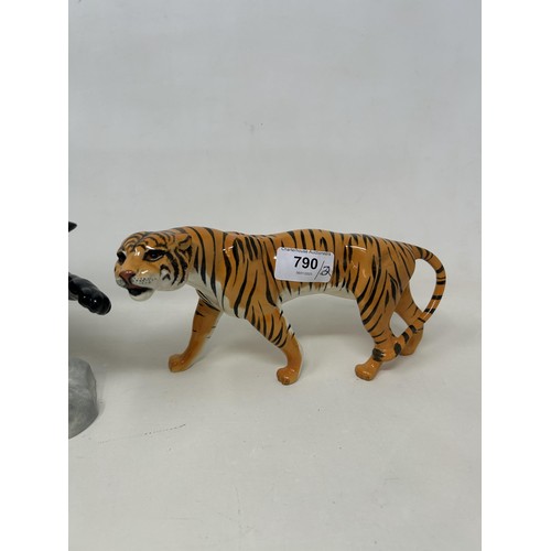 790 - A Beswick puma, 14 cm high, and a tiger (2)