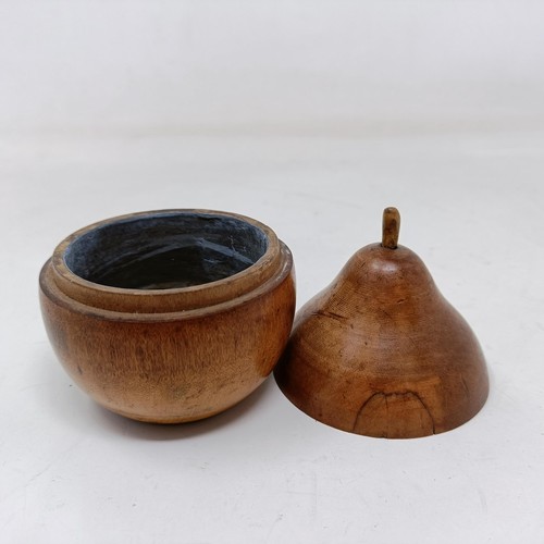 612 - A tea caddy, in the form of a pear, 10 cm high