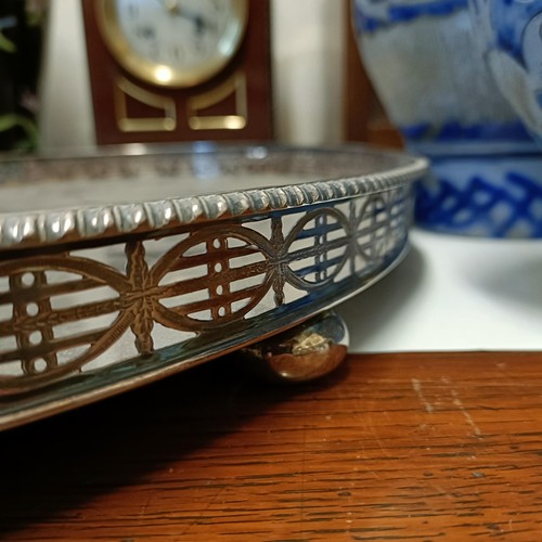 615 - A silver plated oval tray, 57 cm wide