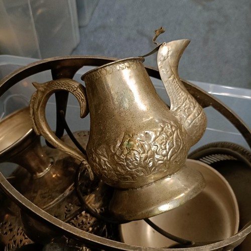 680 - A silver plated basket, and assorted silver plate (box)