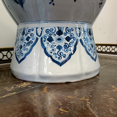 732 - A large pair of Delft blue and white vases, 65 cm high