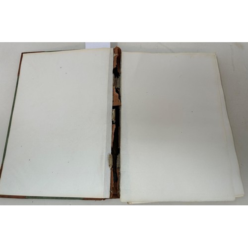 399 - A blank leather bound book, watermarks for W King, Alton Mill