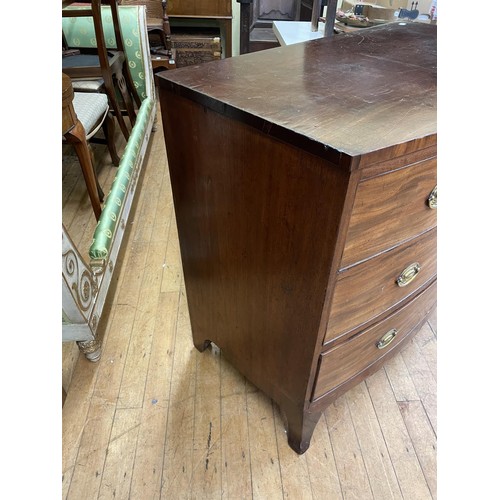 978 - A mahogany bow front chest, having two short and two long drawers, 107 cm wide